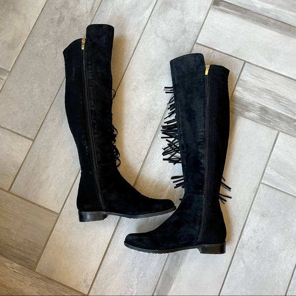Marc Fisher Myndee Suede over the knee leather fringe Boot EUC - Picture 7 of 15